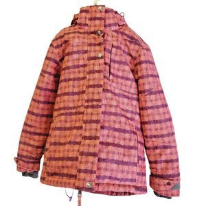 Turbine Girl's Orange Long Sleeve Printed Outdoor Full Zip Winter Ski Jacket M